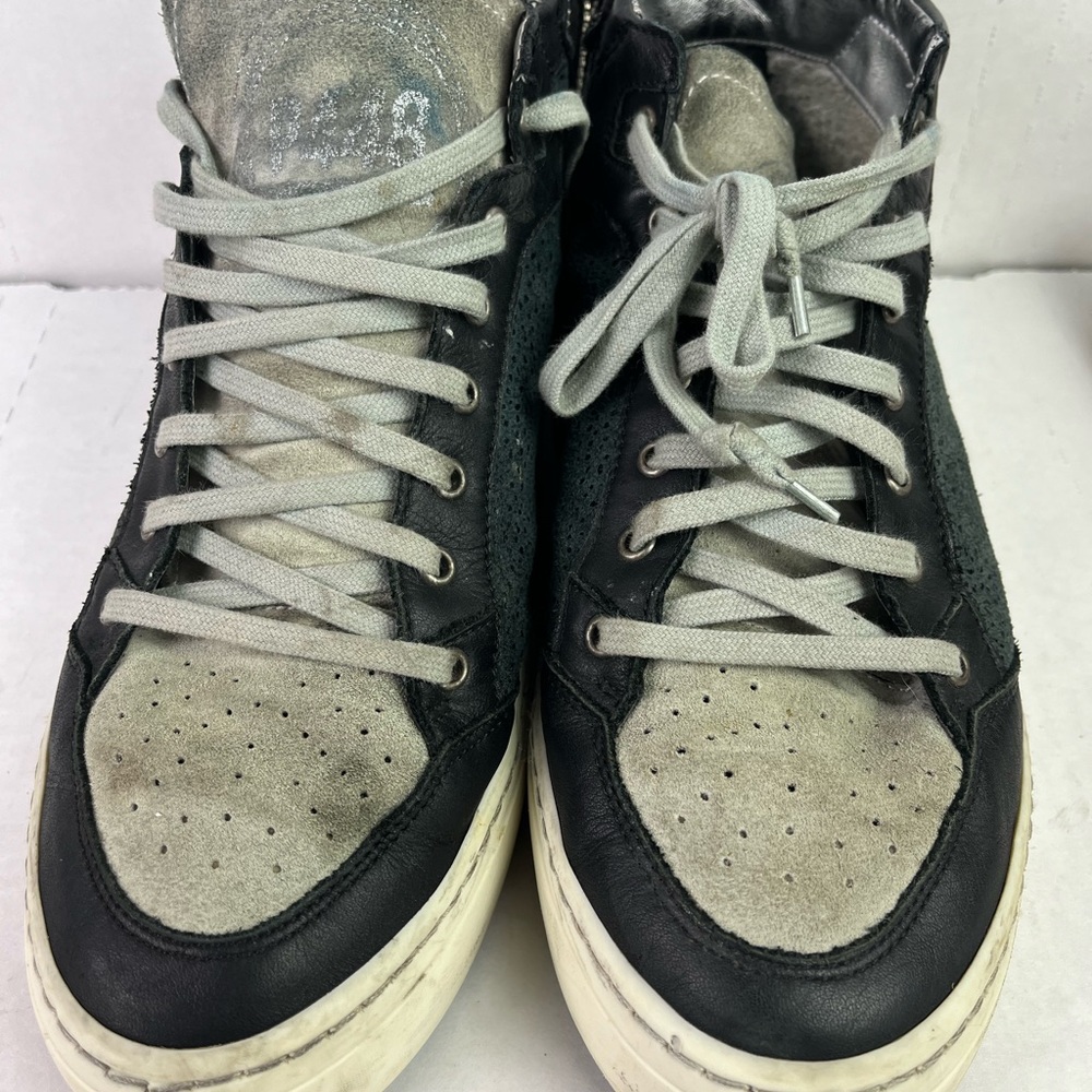 Black and Grey leather P448 Hightops